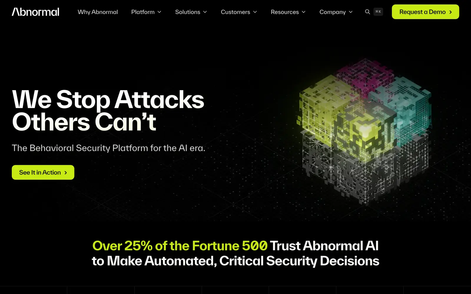 Screenshot of the Abnormal AI website