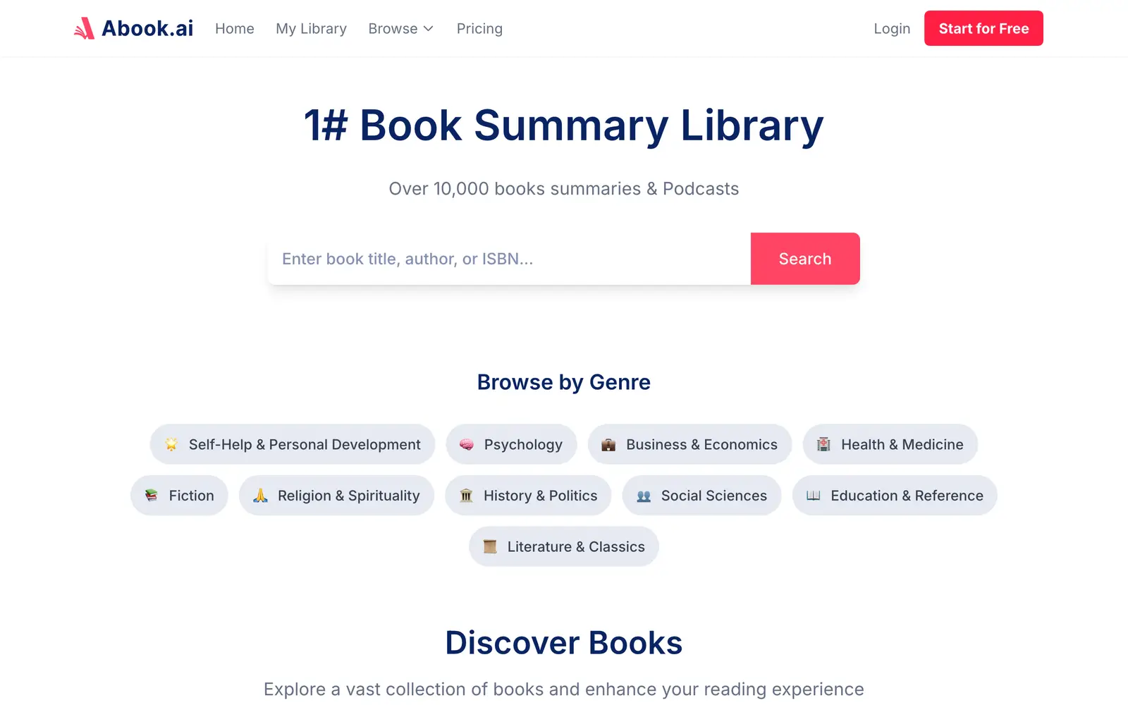 Screenshot of the Abook.ai website