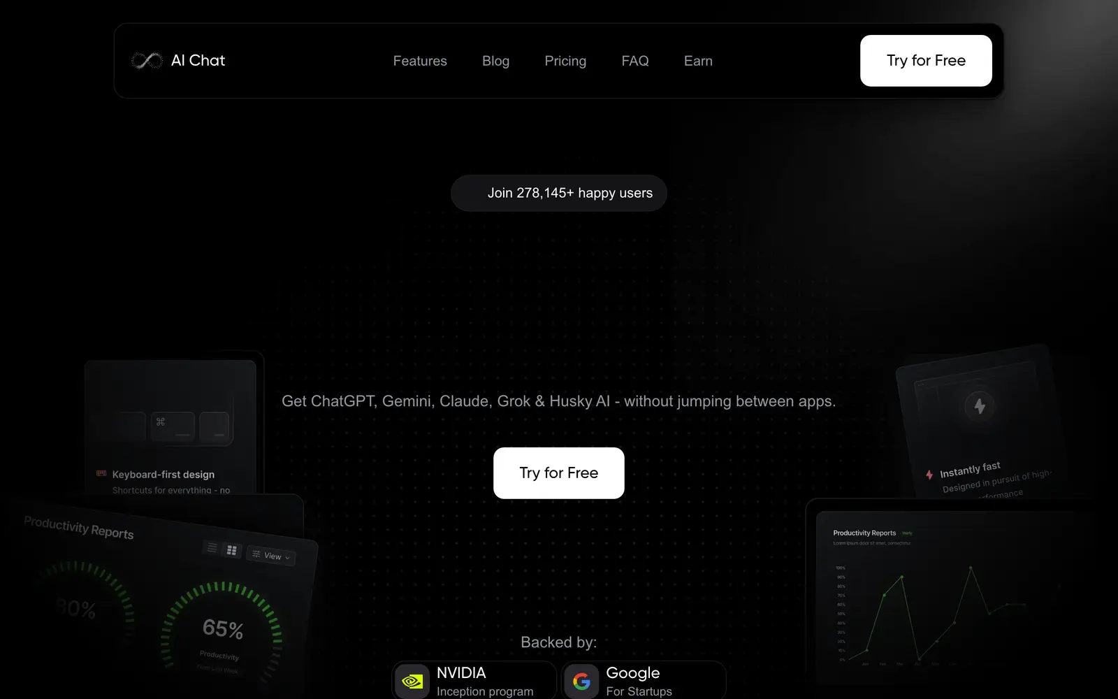 Screenshot of the AI Chat website