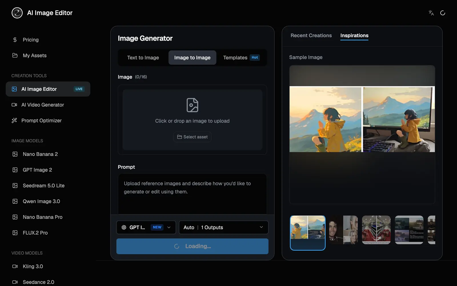 Screenshot of the AI Image Edit.ai website