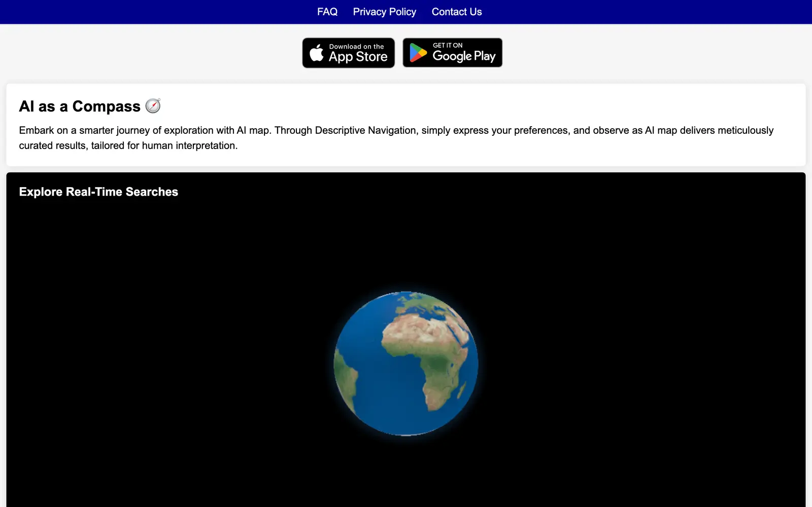 Screenshot of the AI Map website