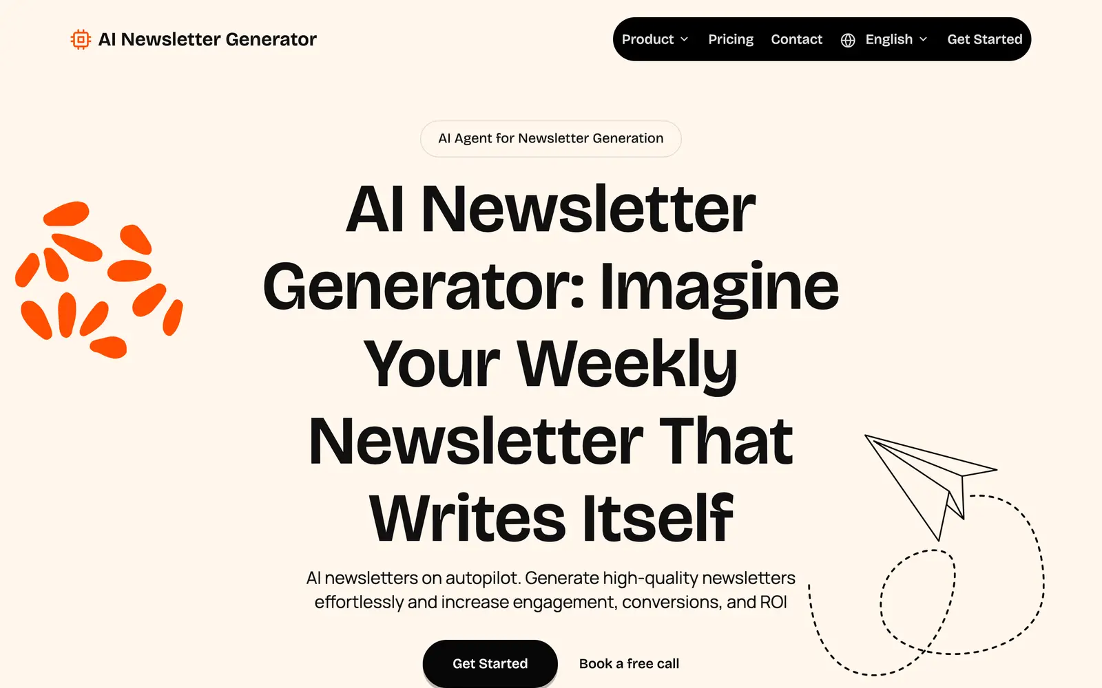 Screenshot of the AI Newsletter Generator website