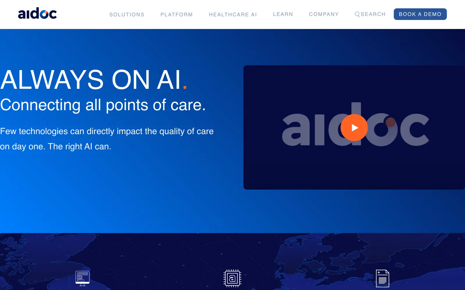 Screenshot of the Aidoc website