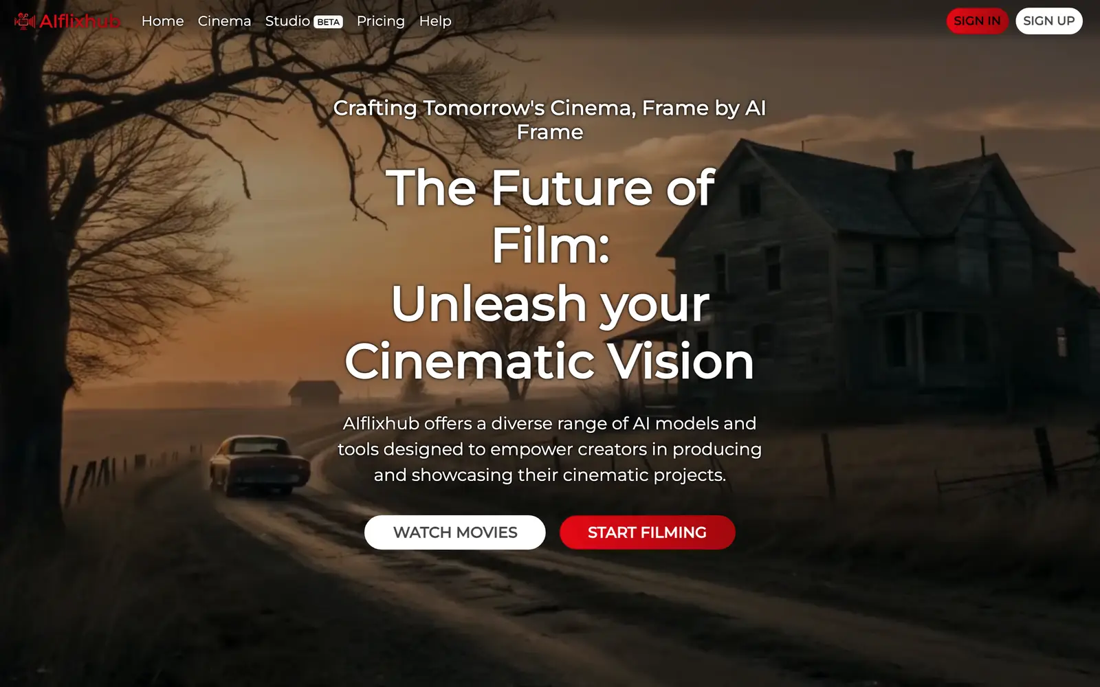 Screenshot of the AIflixhub website