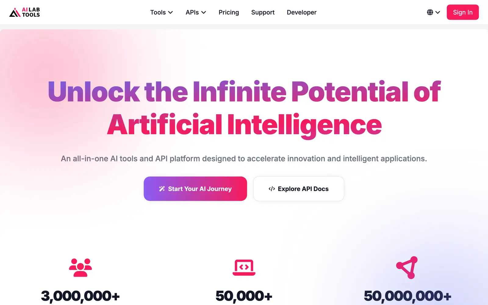 Screenshot of the AILabTools website