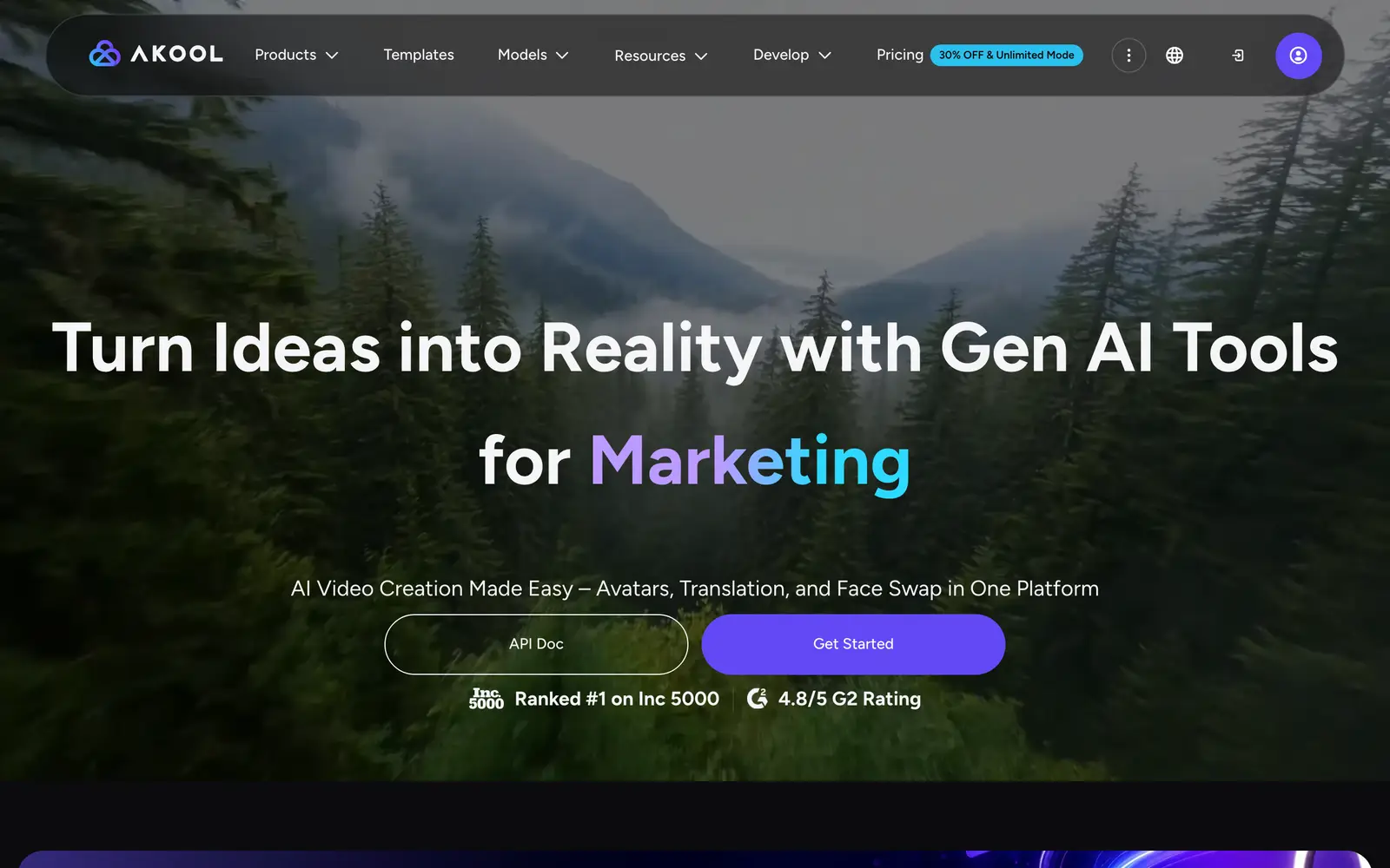 Screenshot of the AKOOL website