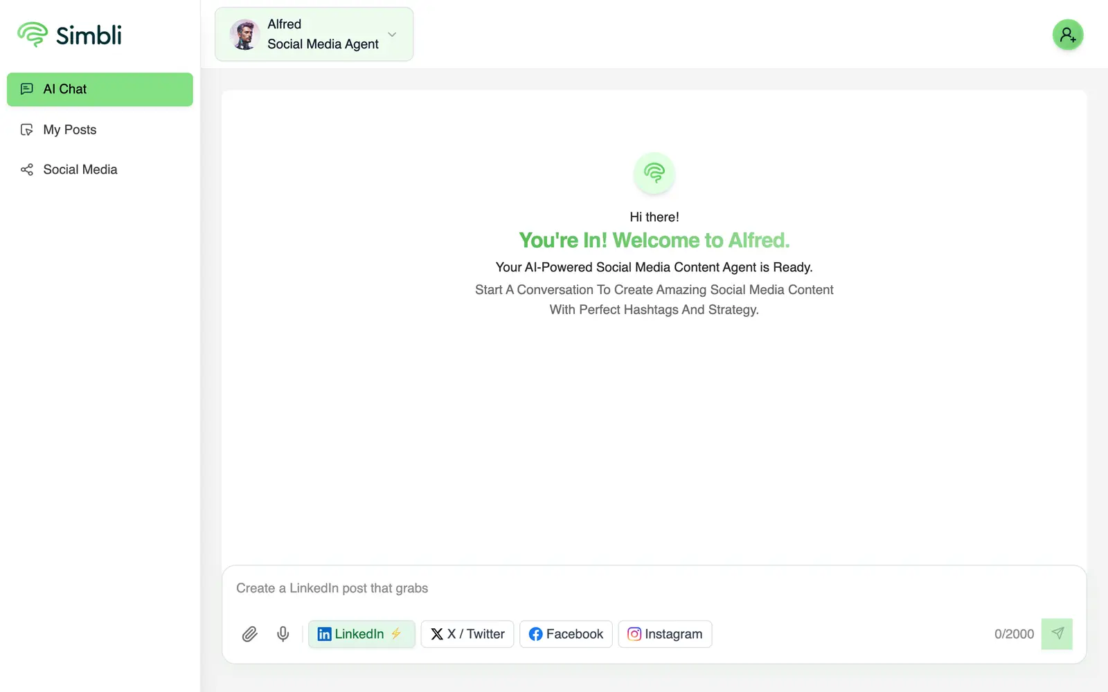Screenshot of the Alfred by Simbli.ai website