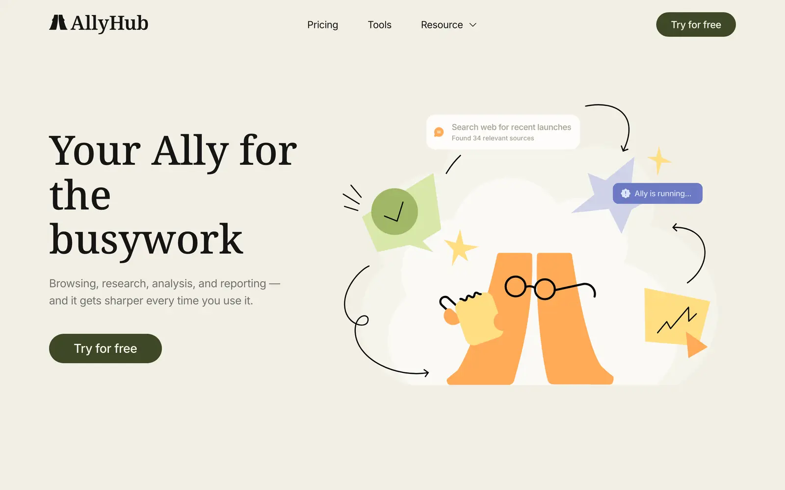 Screenshot of the AllyHub website