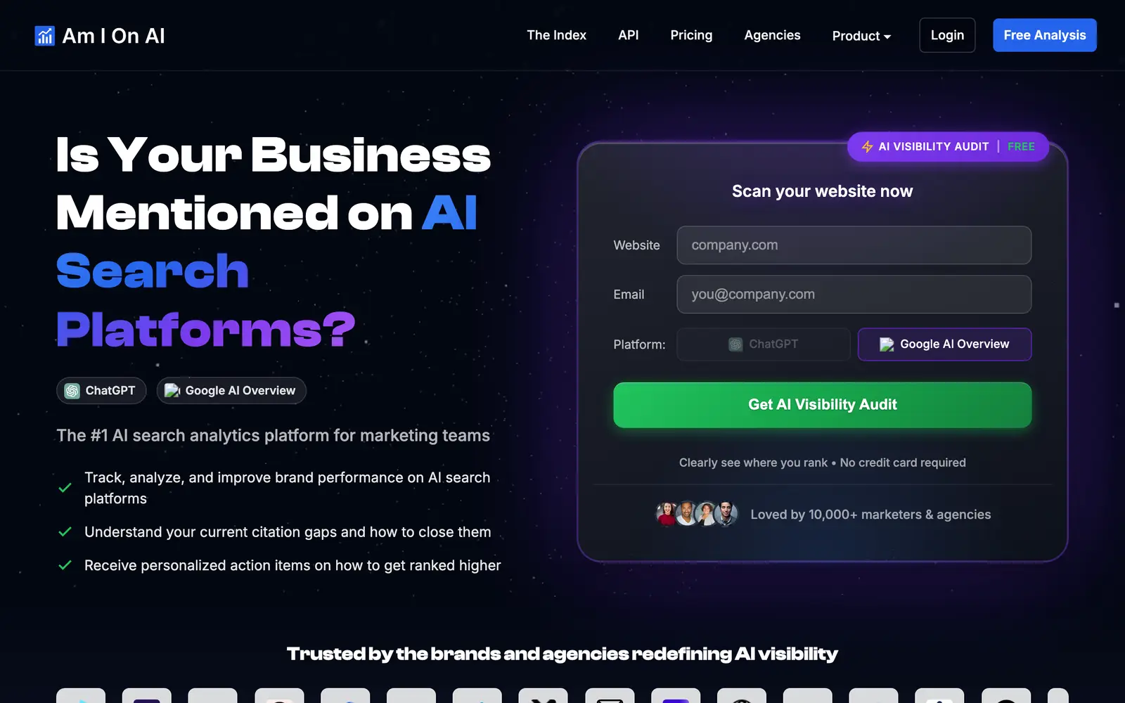 Screenshot of the Am I on AI? website