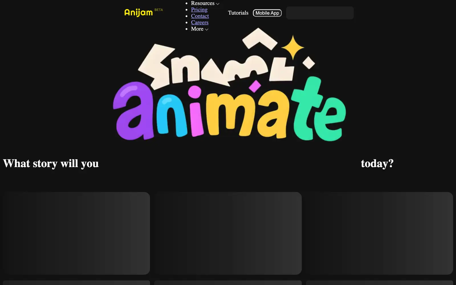 Screenshot of the Anijam AI website