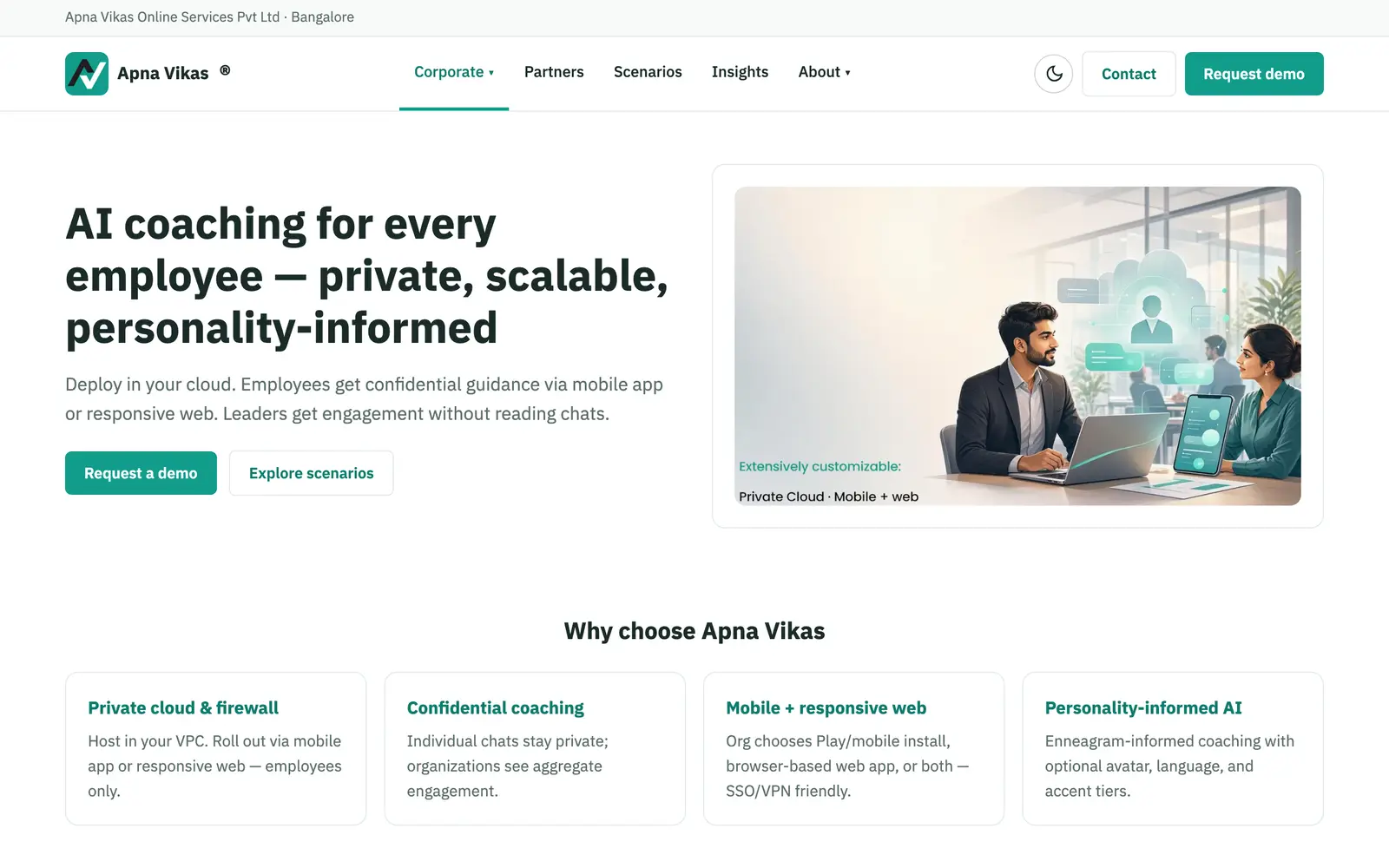 Screenshot of the ApnaVikas website