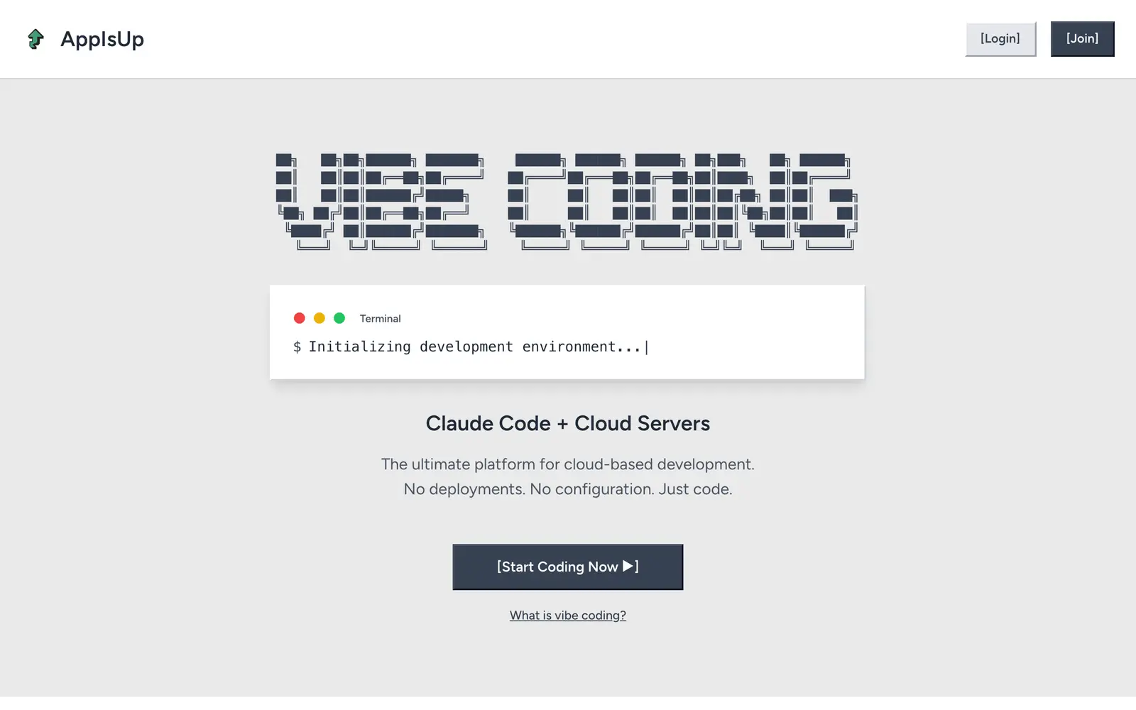 Screenshot of the AppIsUp website