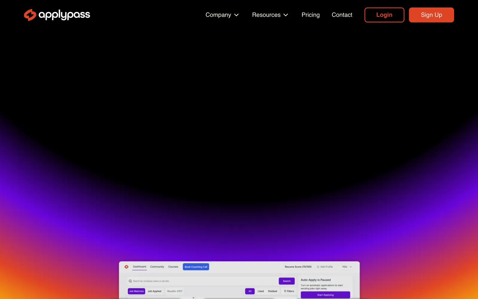 Screenshot of the ApplyPass website