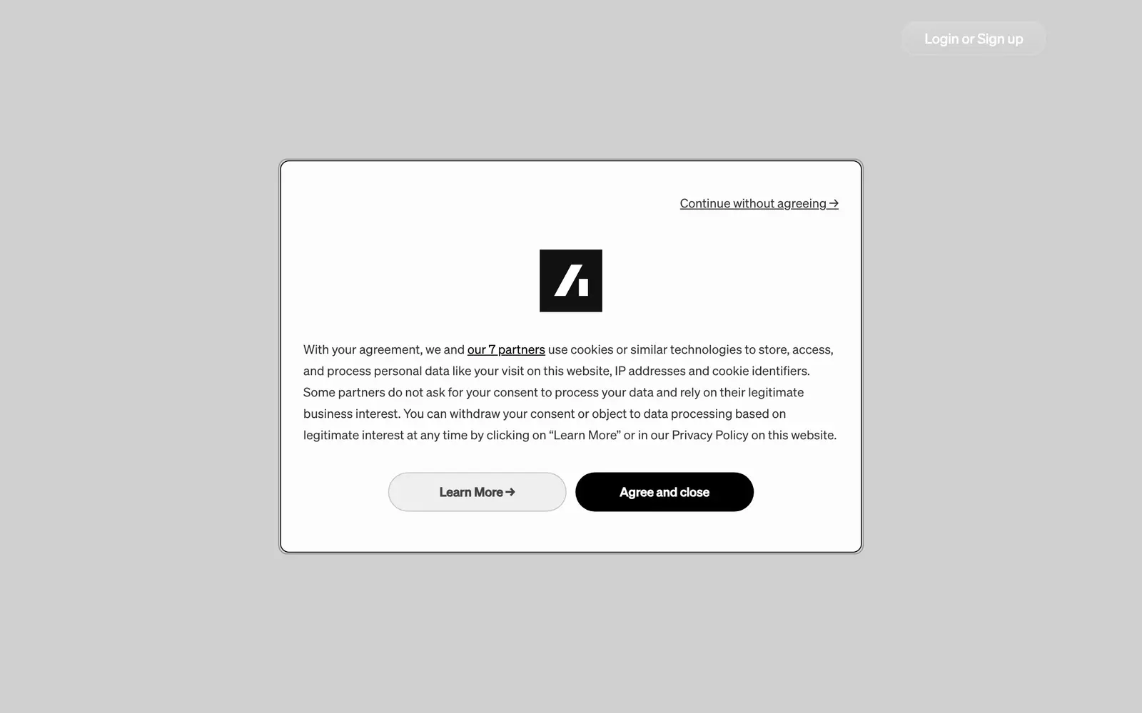 Screenshot of the Arcads website