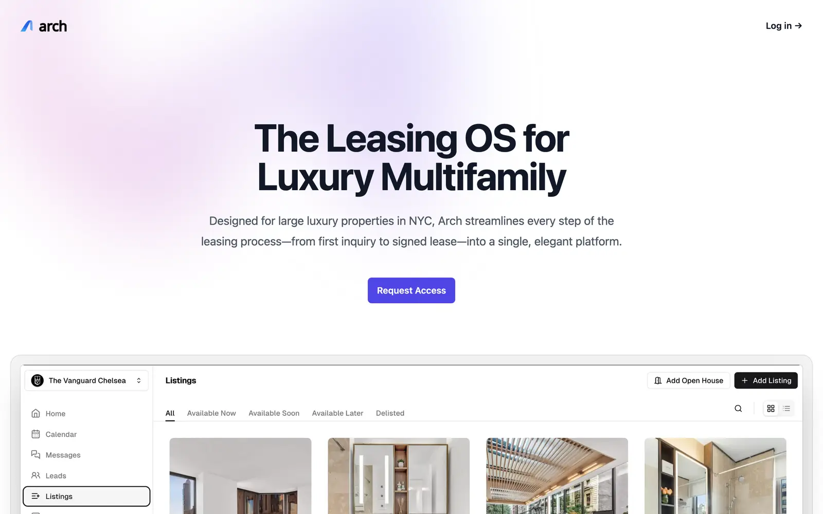 Screenshot of the Arch website