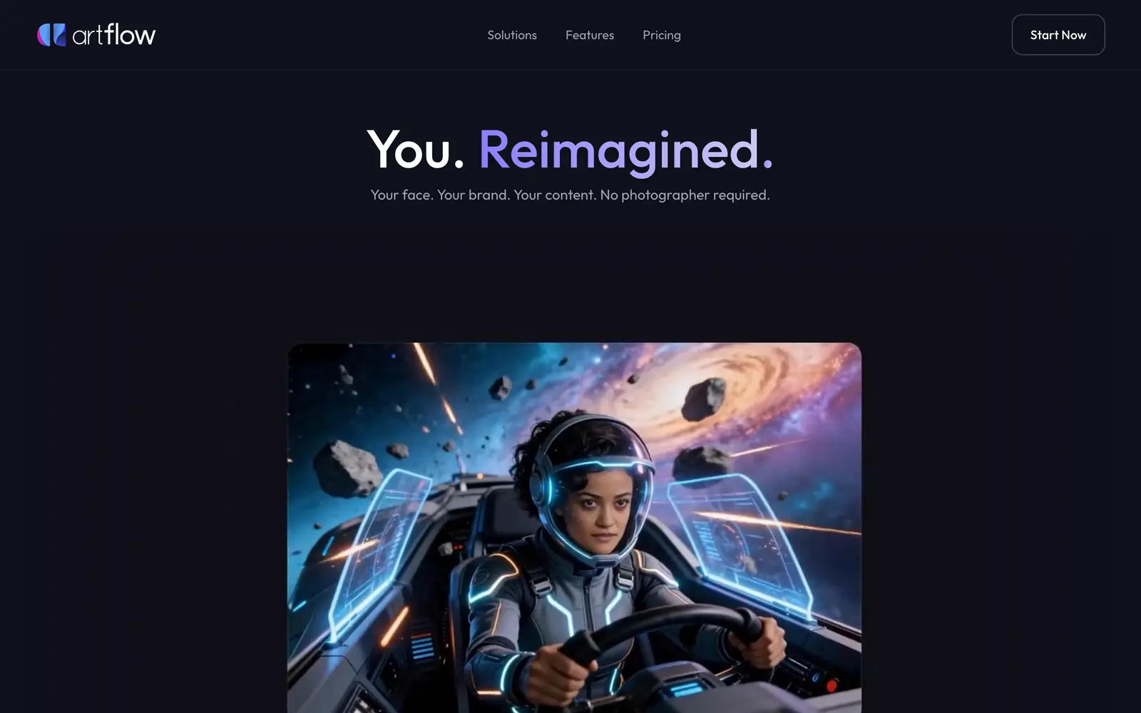Screenshot of the Artflow website