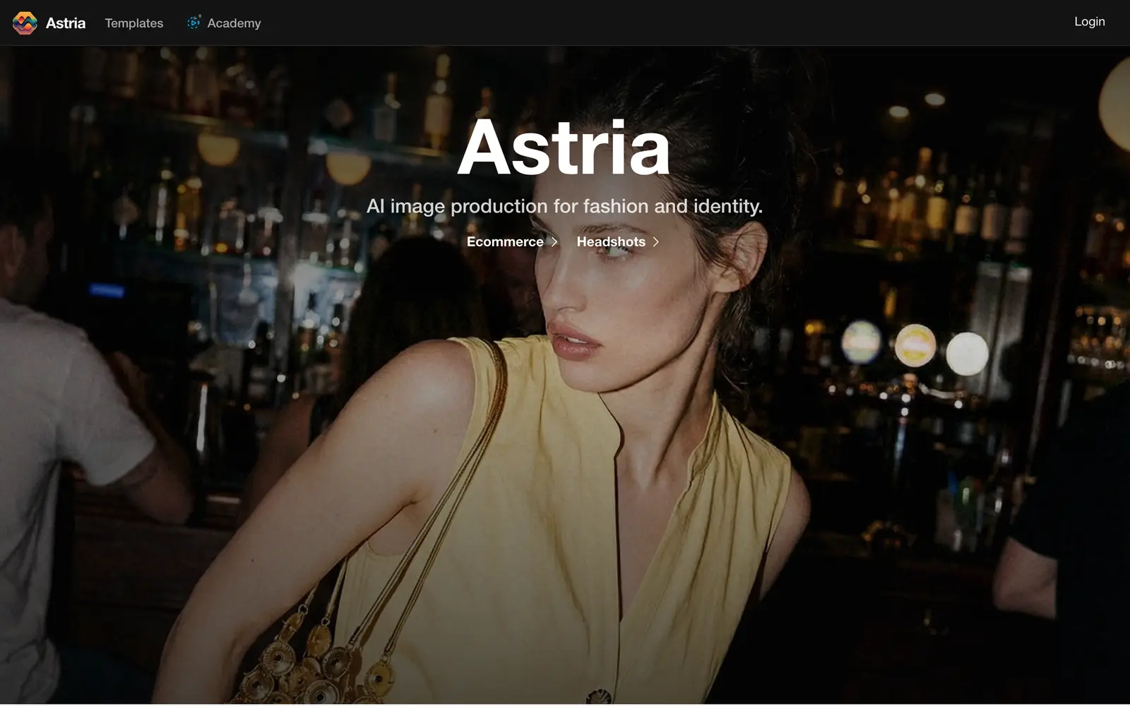 Screenshot of the Astria website