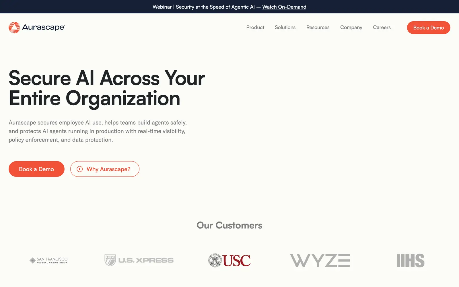 Screenshot of the Aurascape website
