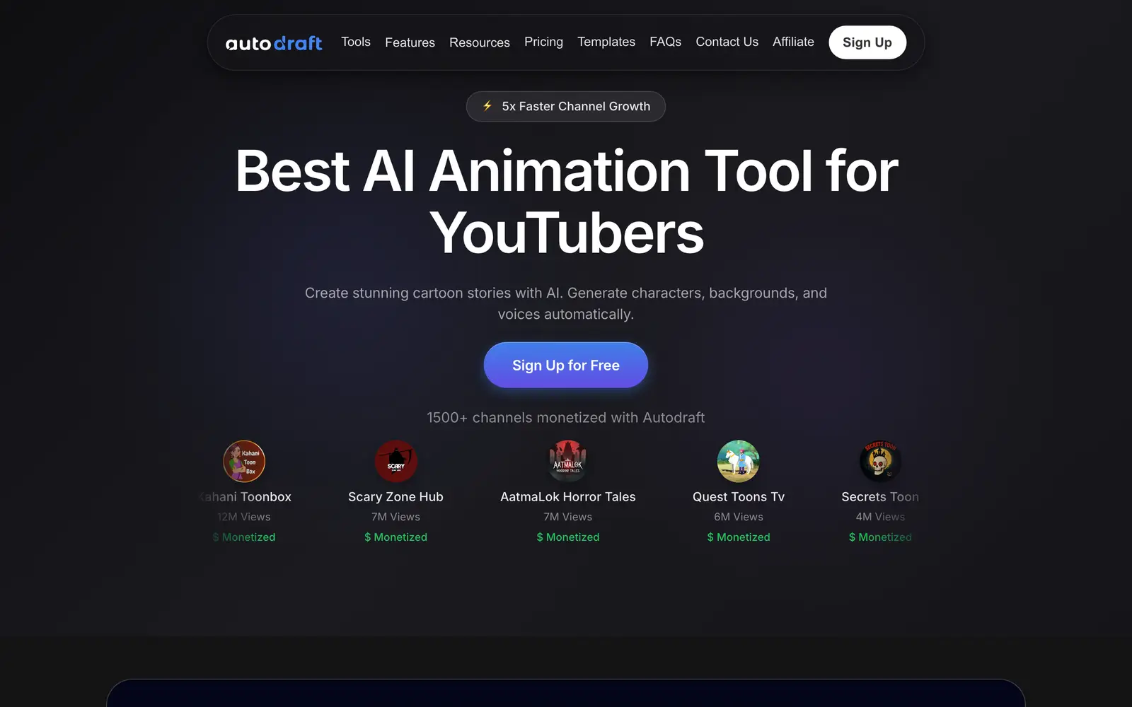 Screenshot of the Autodraft AI website