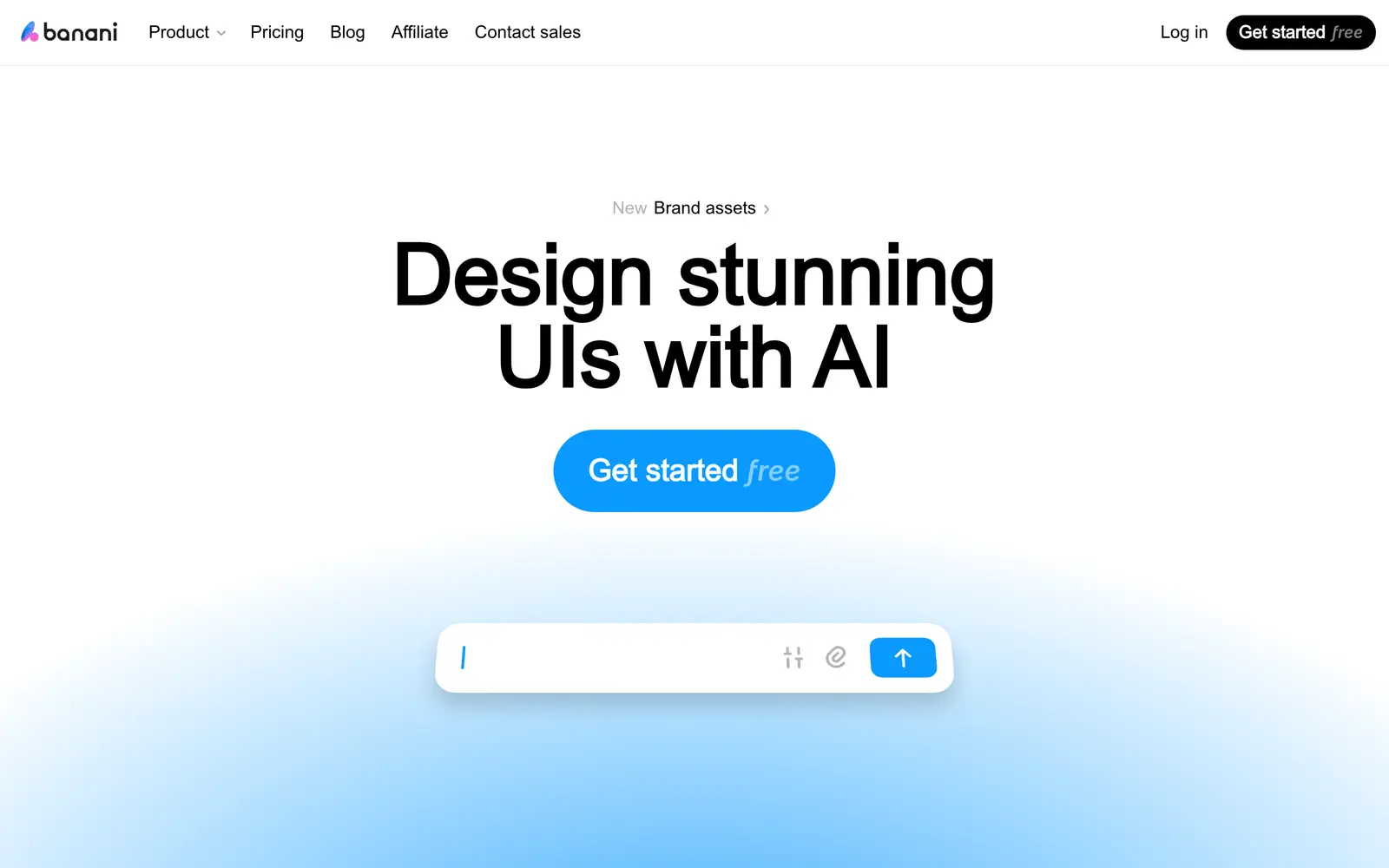 Screenshot of the Banani website