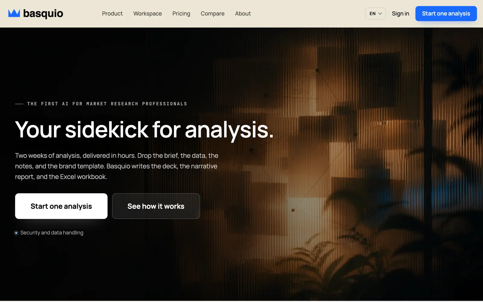Screenshot of the Basquio website