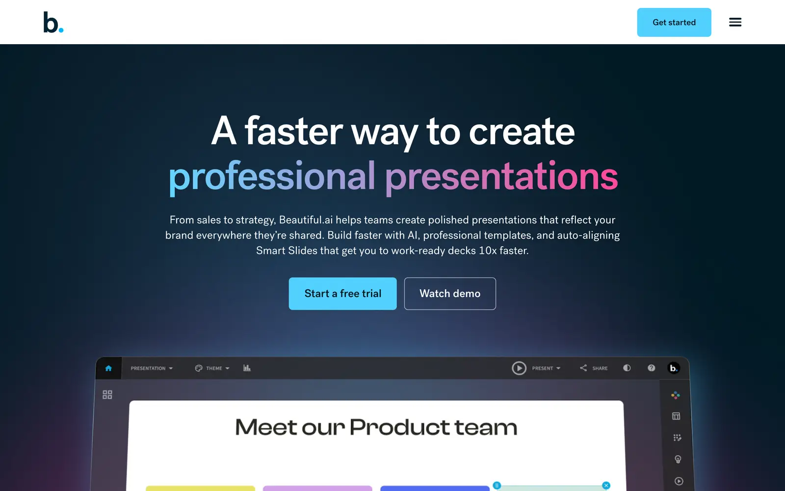Screenshot of the Beautiful.ai website