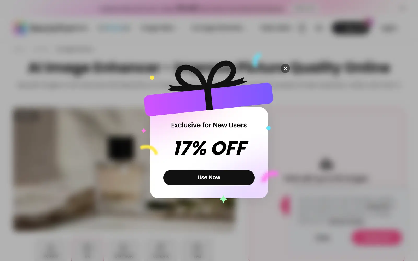 Screenshot of the BeautyPlus AI Image Enhancer website