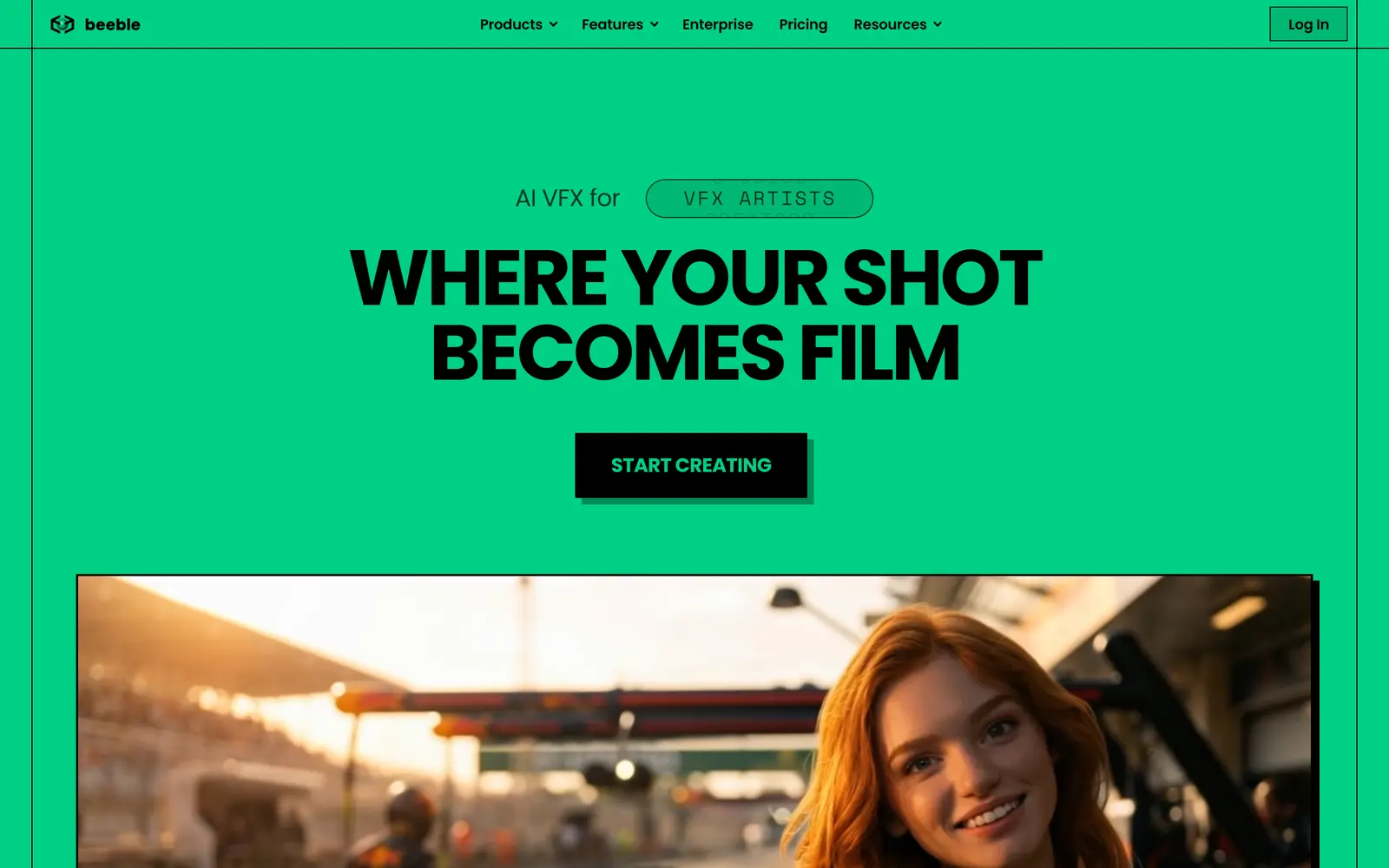 Screenshot of the Beeble website