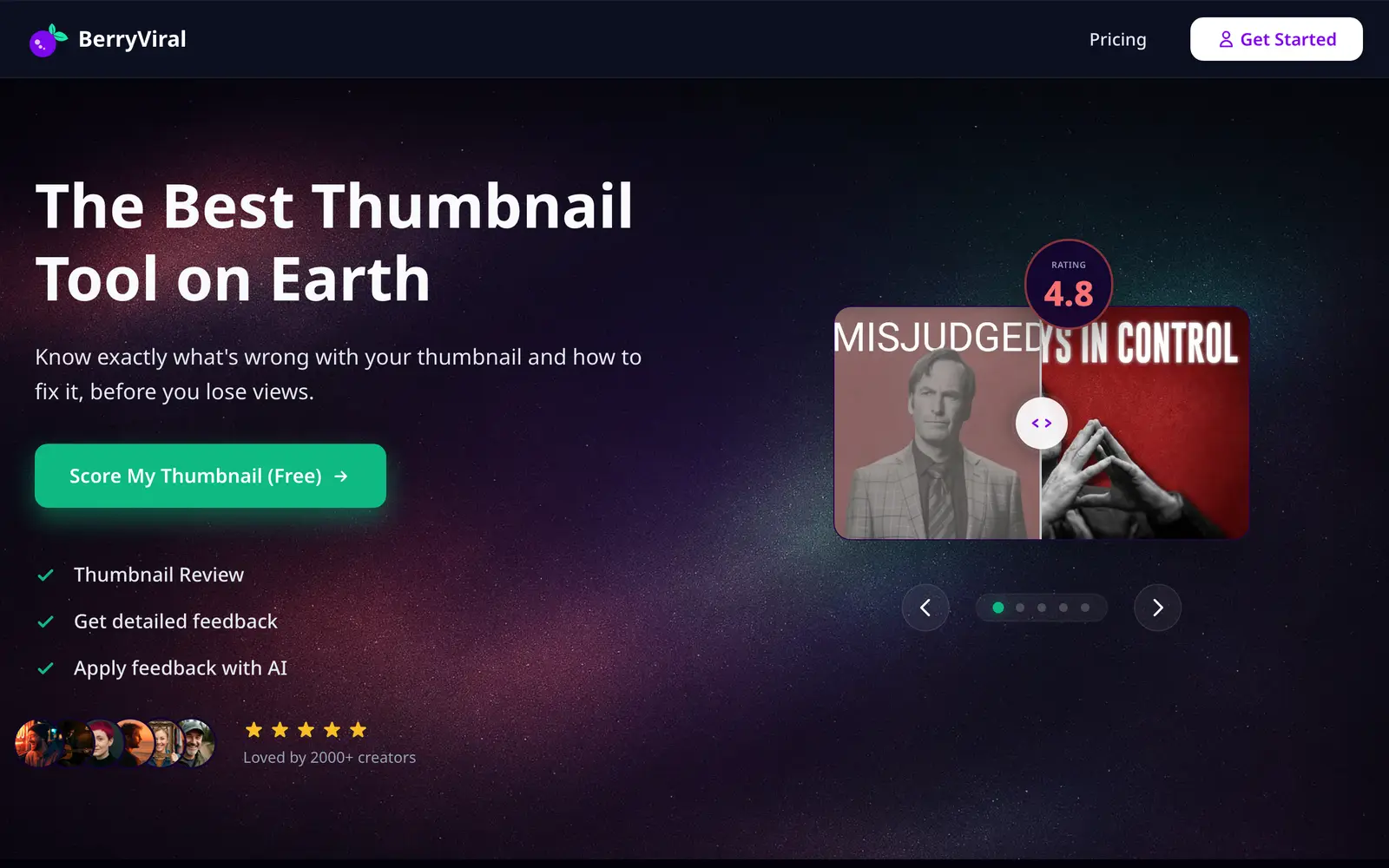 Screenshot of the BerryViral website