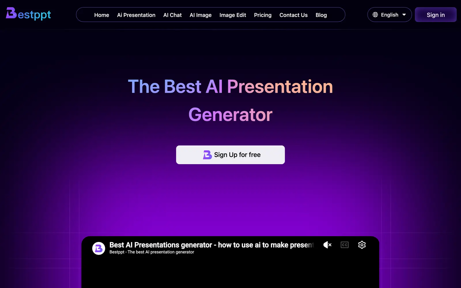 Screenshot of the Bestppt website