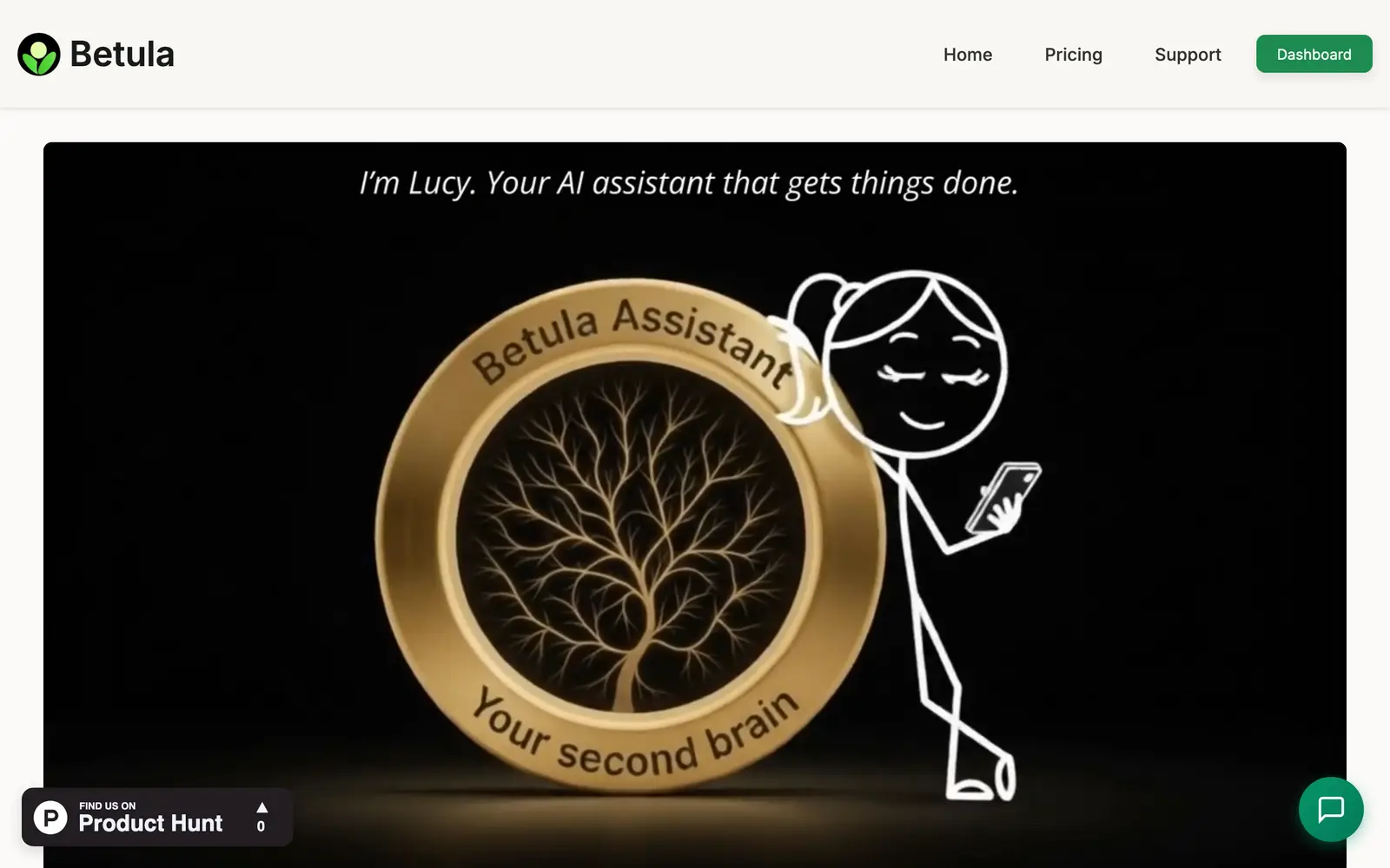 Screenshot of the Betula Assistant website