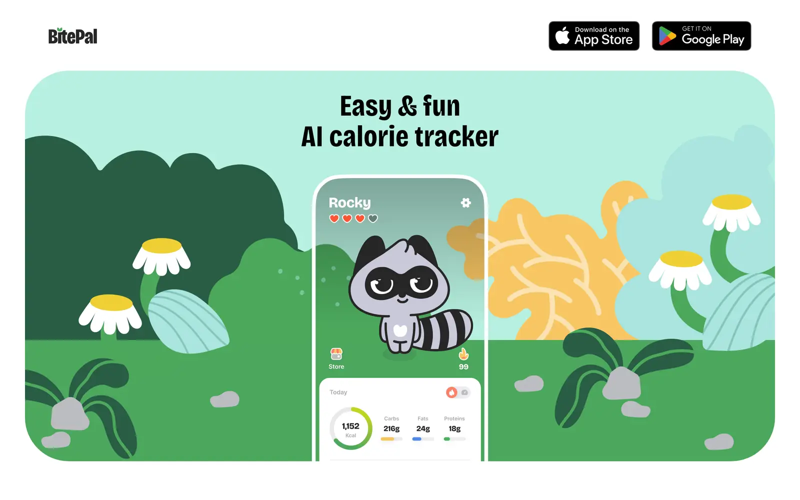 Screenshot of the BitePal website