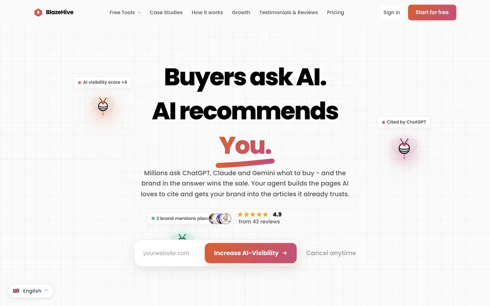 Screenshot of the BlazeHive website