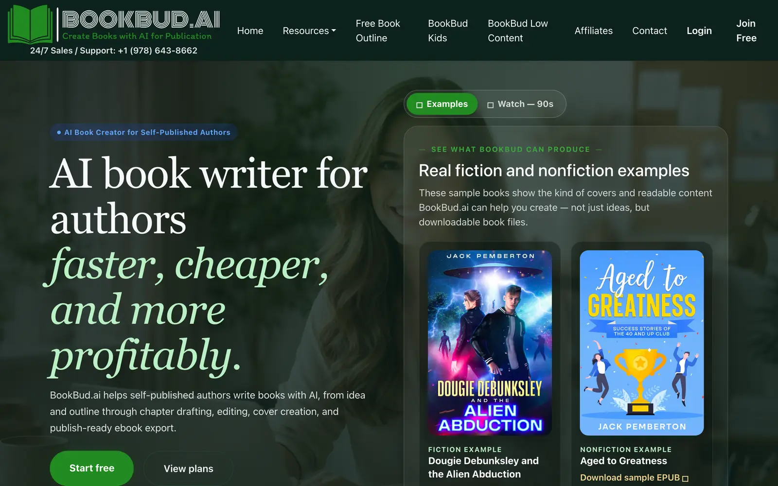 Screenshot of the Bookbud website