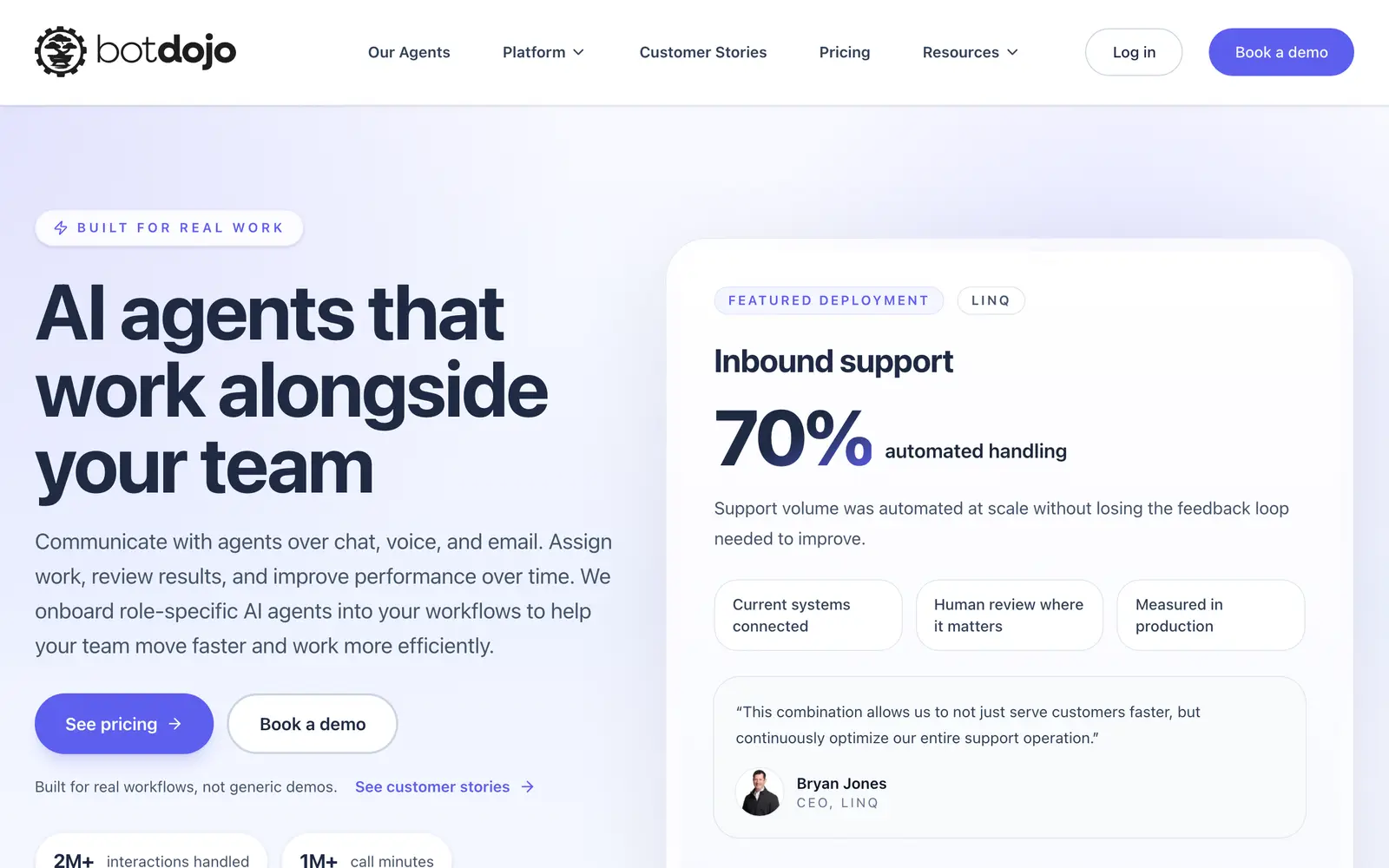 Screenshot of the BotDojo website