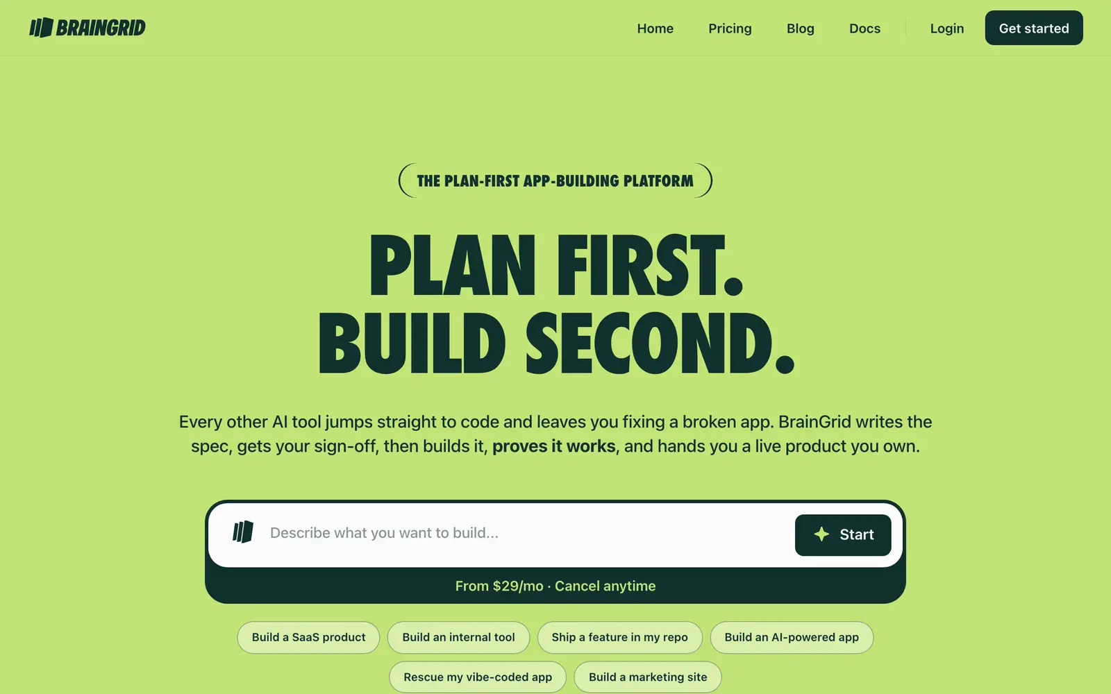 Screenshot of the BrainGrid website