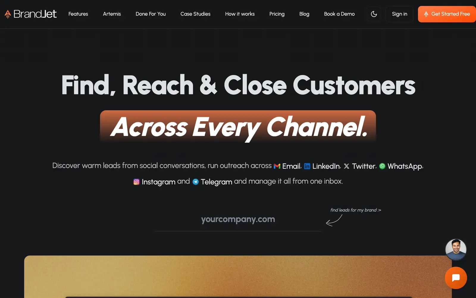 Screenshot of the BrandJet AI website
