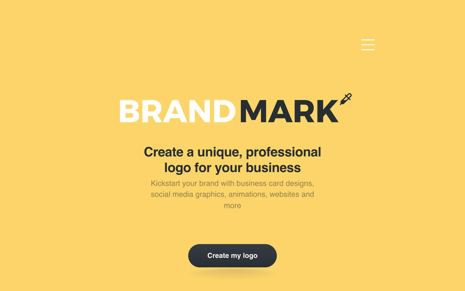 Screenshot of the Brandmark website