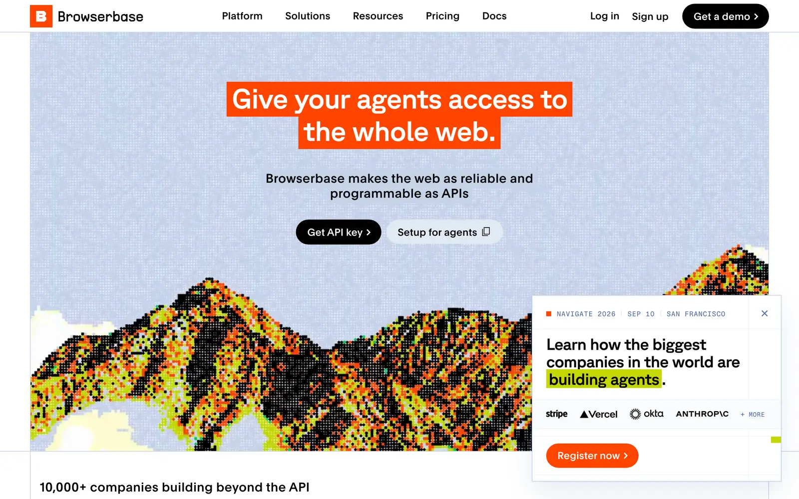 Screenshot of the Browserbase website