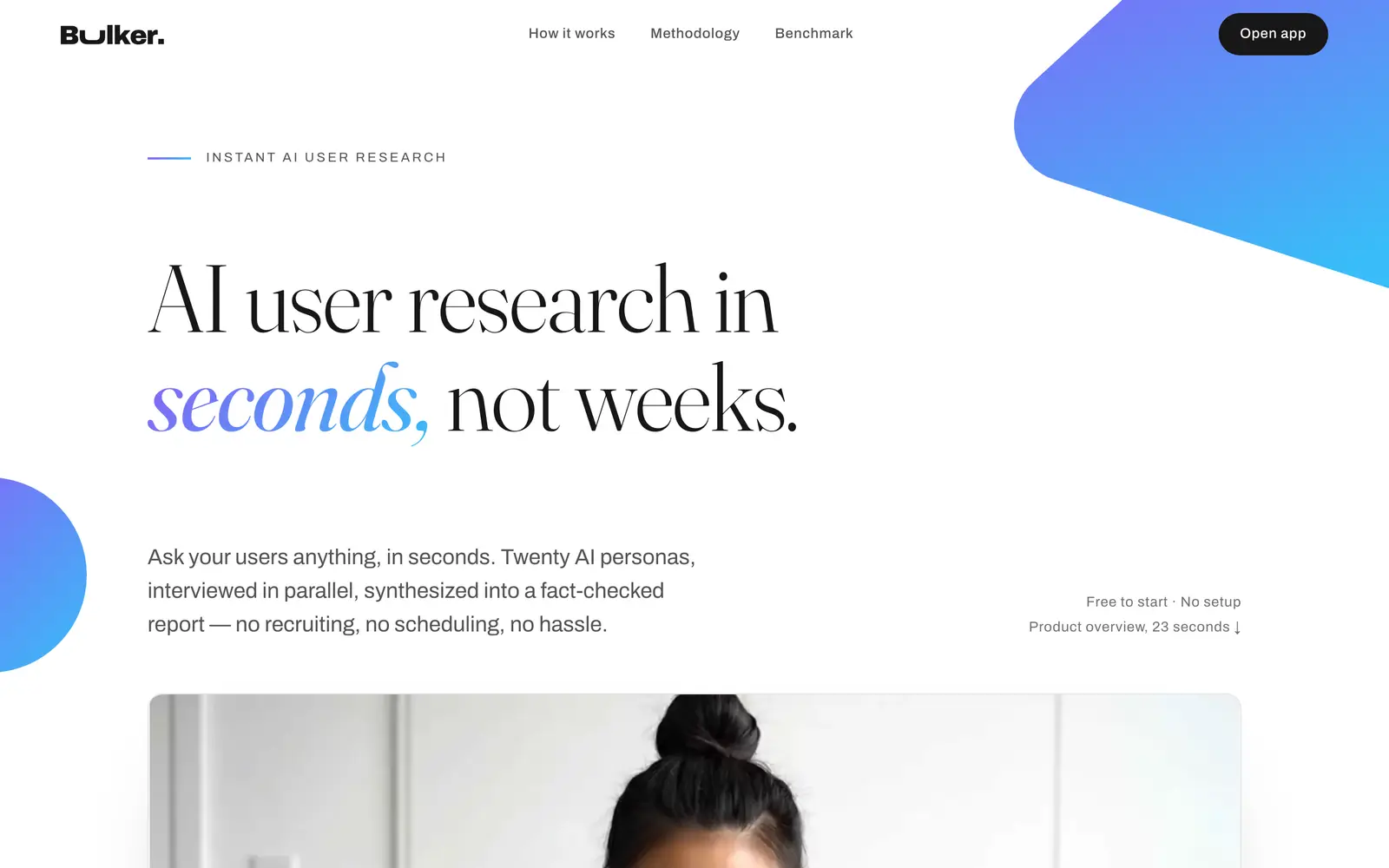 Screenshot of the Bulker website