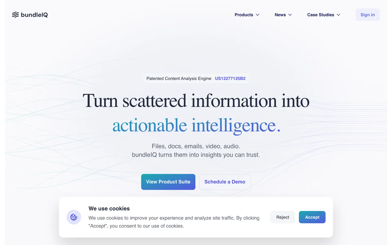 Screenshot of the bundleIQ website