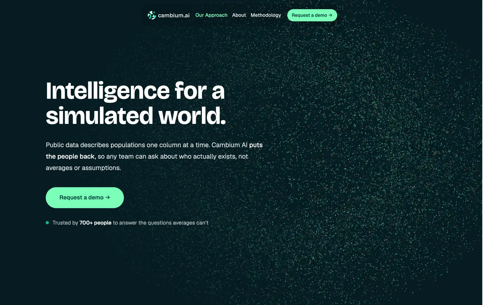 Screenshot of the Cambium AI website