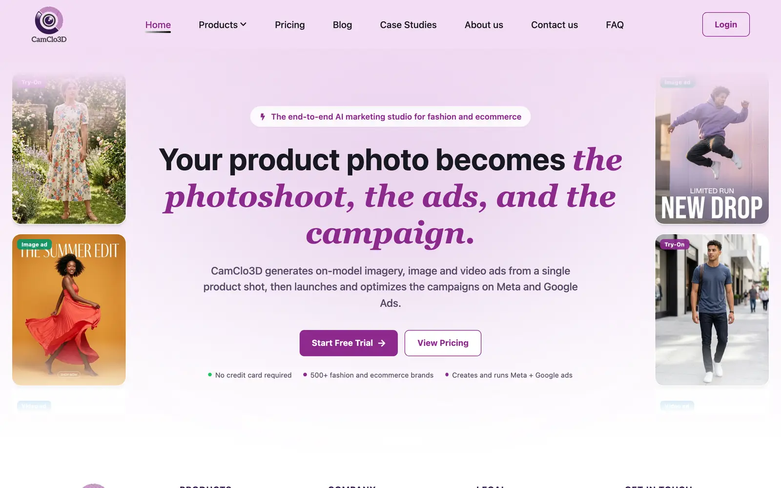 Screenshot of the CamClo3D website