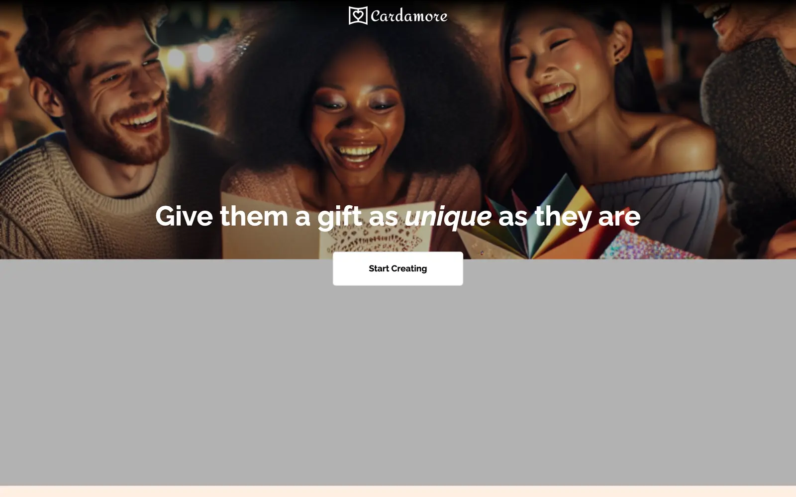 Screenshot of the Cardamore website