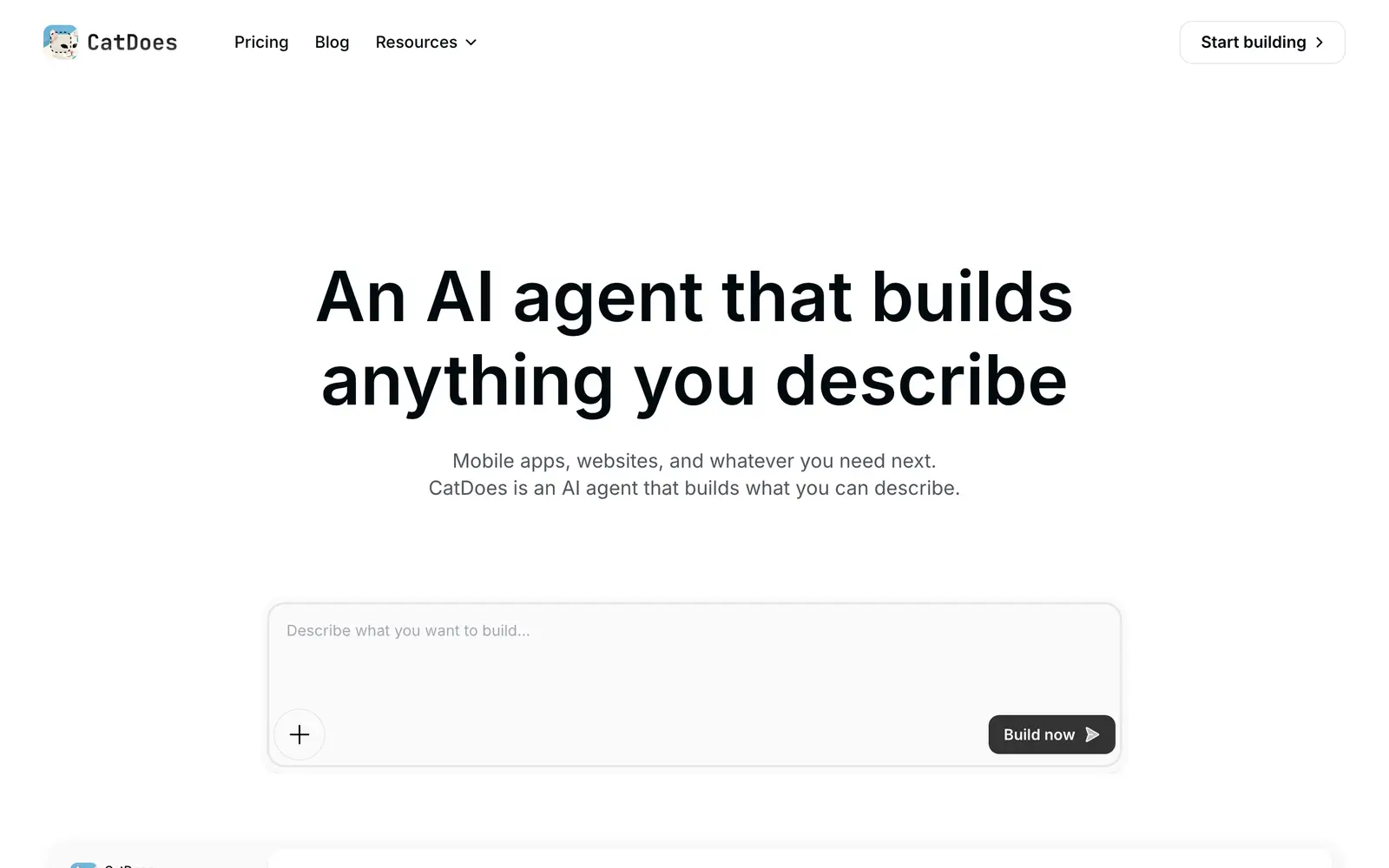 Screenshot of the CatDoes website