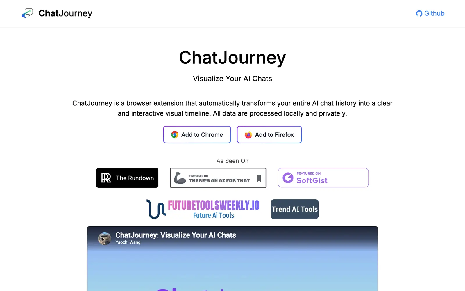 Screenshot of the ChatJourney website