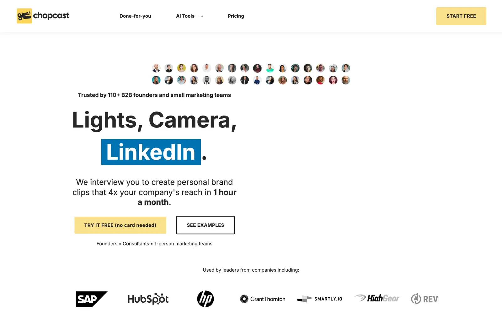 Screenshot of the Chopcast website