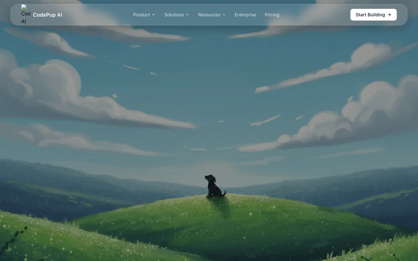 Screenshot of the CodePup AI website