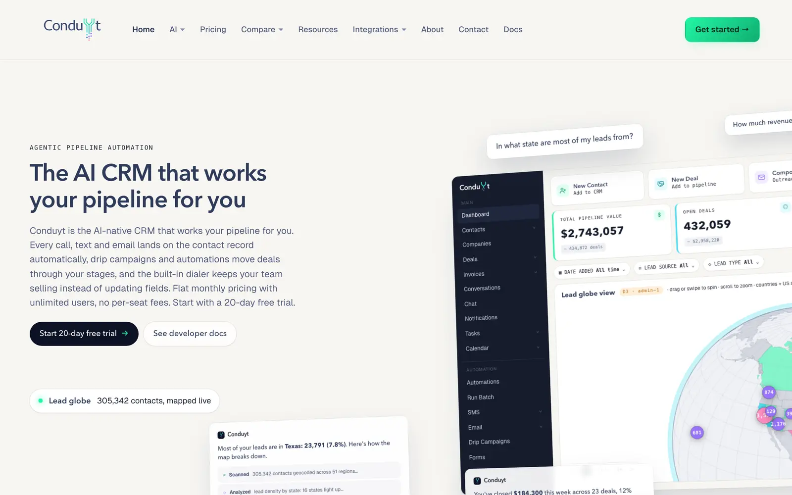 Screenshot of the Conduyt website