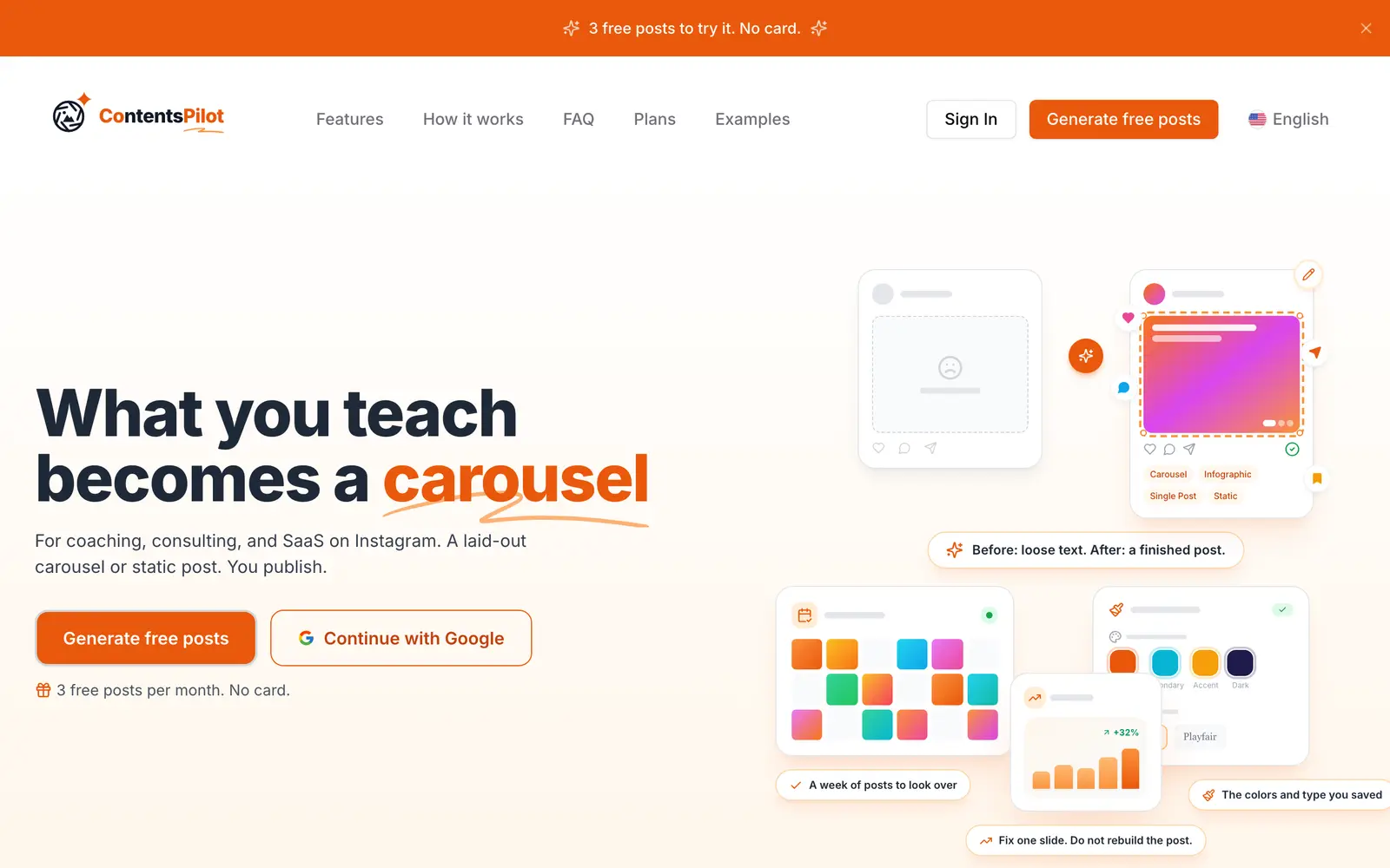 Screenshot of the Contents Pilot website